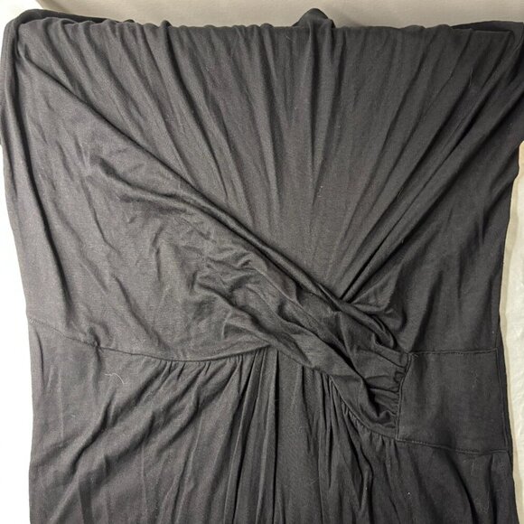 EXPRESS Mini Women's NEW Small Sleeveless Black Stretch Dress Comfy Ruching - Picture 2 of 4